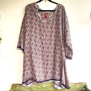 Plus size Johnny was silk tunic